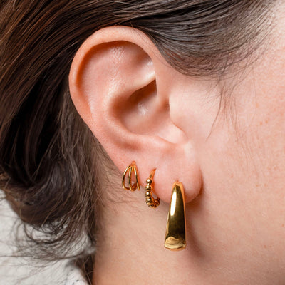 Kheli Teardrop Oval Locking Sleeper Hoops - Pair