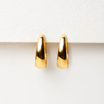 Kheli Teardrop Oval Locking Sleeper Hoops - Pair