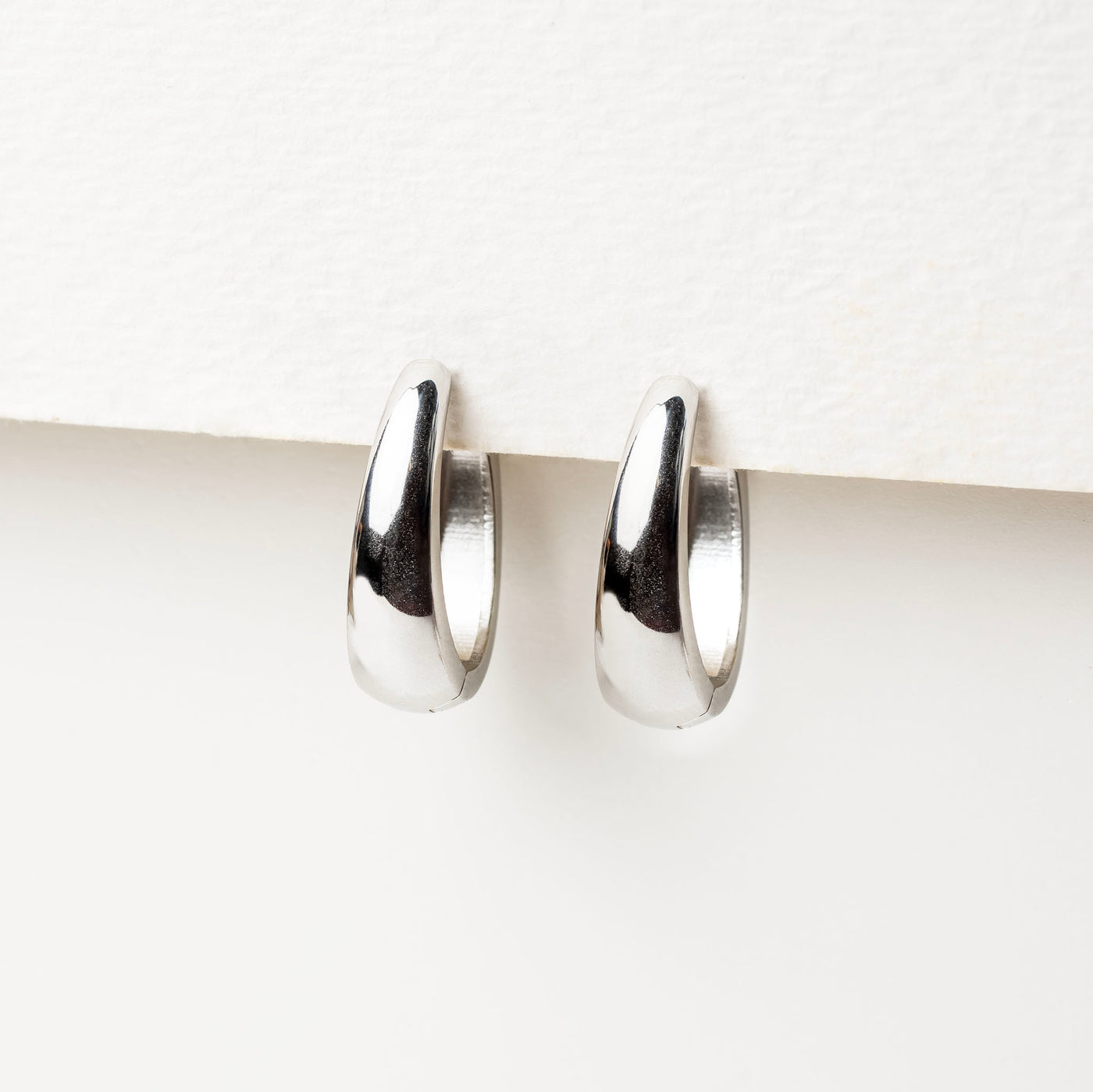 Kheli Teardrop Oval Locking Sleeper Hoops - Pair