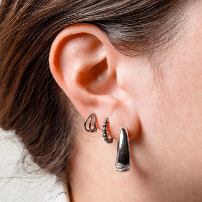 Kheli Teardrop Oval Locking Sleeper Hoops - Pair