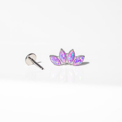 Lavender Arc Opal Titanium Flat Back Sleeper Earrings