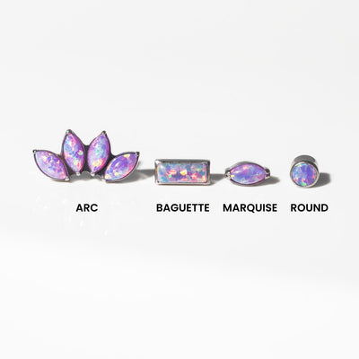 Lavender Marquise Solitaire Opal Titanium Flat Back Sleeper Earrings