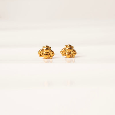 Liv Titanium Bee Flat Back Sleeper Earrings