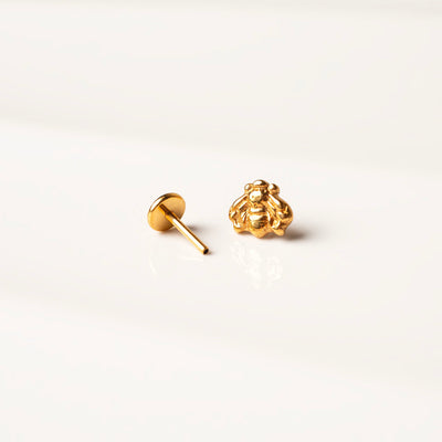 Liv Titanium Bee Flat Back Sleeper Earrings