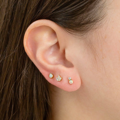 Lumi Stacked Opal Gem Flat Back Sleeper Earrings