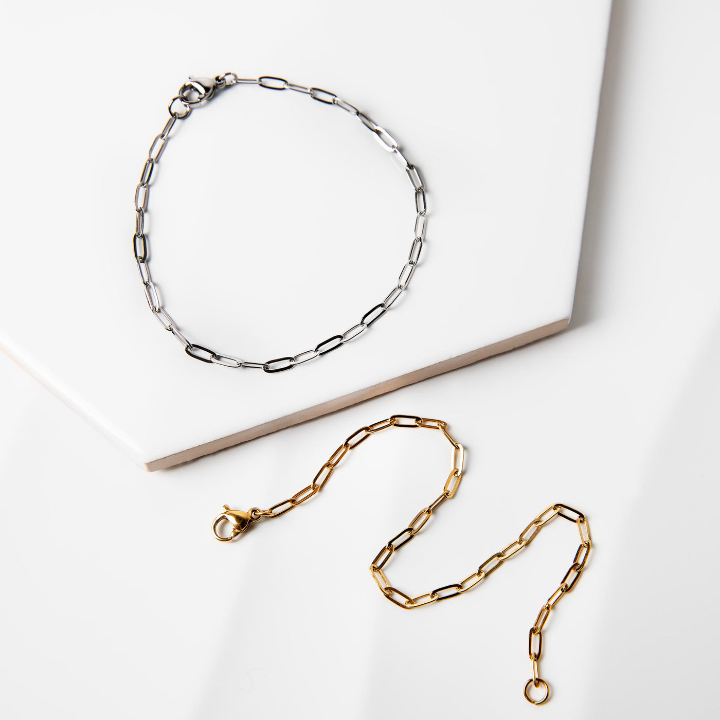 Waterproof Marina Tiny Paperclip Chain Bracelet