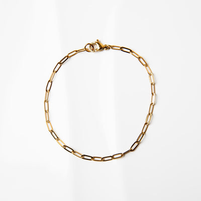 Waterproof Marina Tiny Paperclip Chain Bracelet