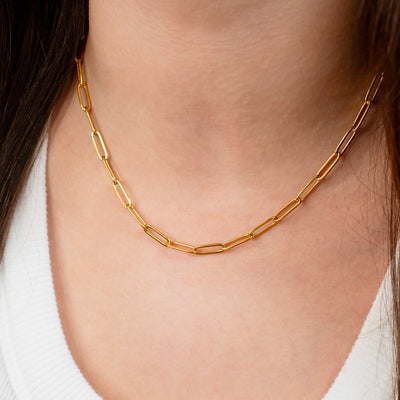 Waterproof Mila Paperclip Chain Necklace