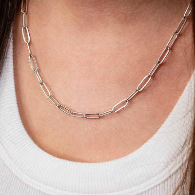 Waterproof Mila Paperclip Chain Necklace