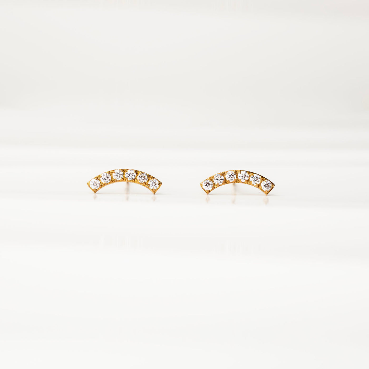 Nala Pavé Arc Stud Earrings - Standard Back - Pair