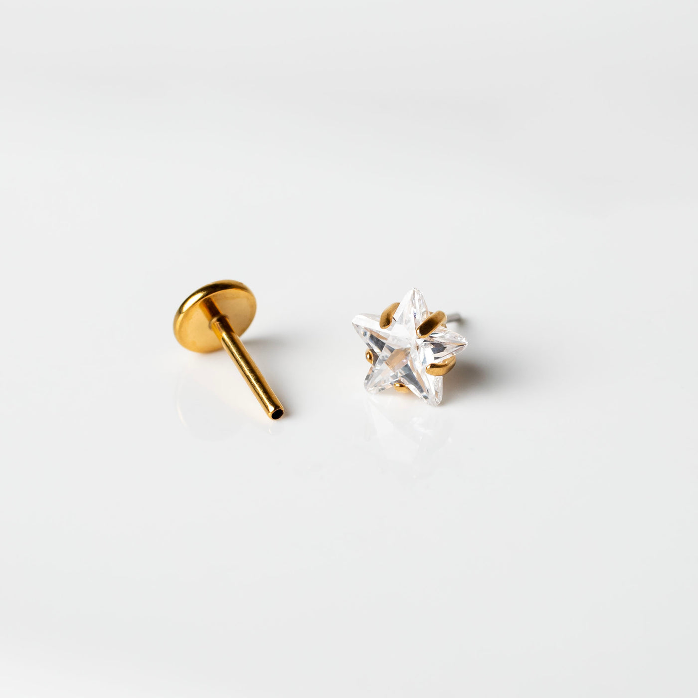 Niall Prong Set Star Titanium Flat Back Sleeper Earrings