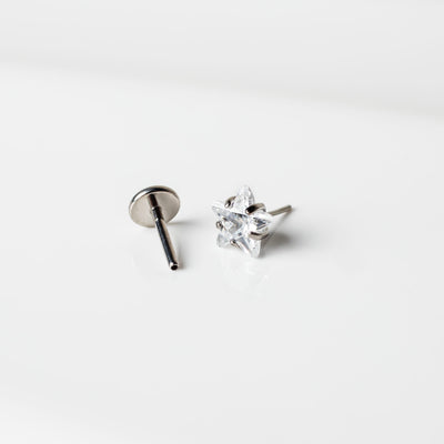 Niall Prong Set Star Titanium Flat Back Sleeper Earrings