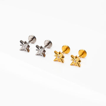 North Star Titanium Flat Back Sleeper Earrings – Grayling