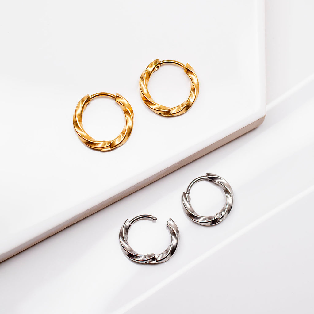 Ojai Twisted Locking Sleeper Huggie Earrings - Pair – Grayling