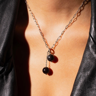 Omega Black Obsidian Gemstone Charm for Huggies, Hoops and More