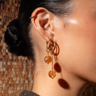 Omega Citrine Gemstone Charm for Huggies, Hoops and More