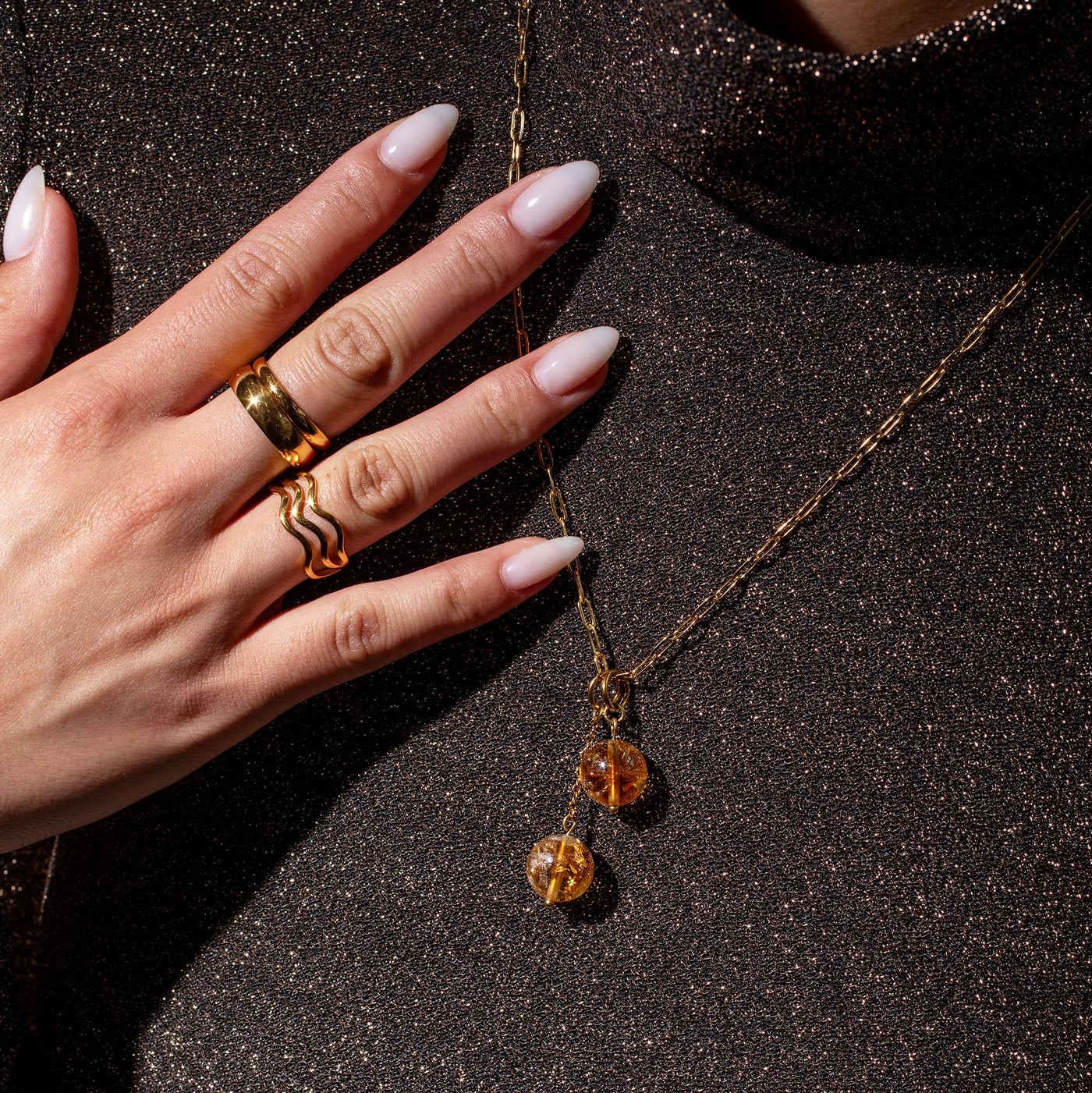 Omega Citrine Gemstone Charm for Huggies, Hoops and More