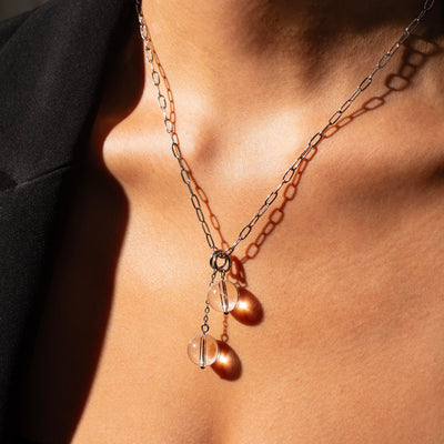 Omega Clear Quartz Gemstone Charm for Huggies, Hoops and More