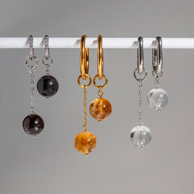 Omega Citrine Gemstone Charm for Huggies, Hoops and More