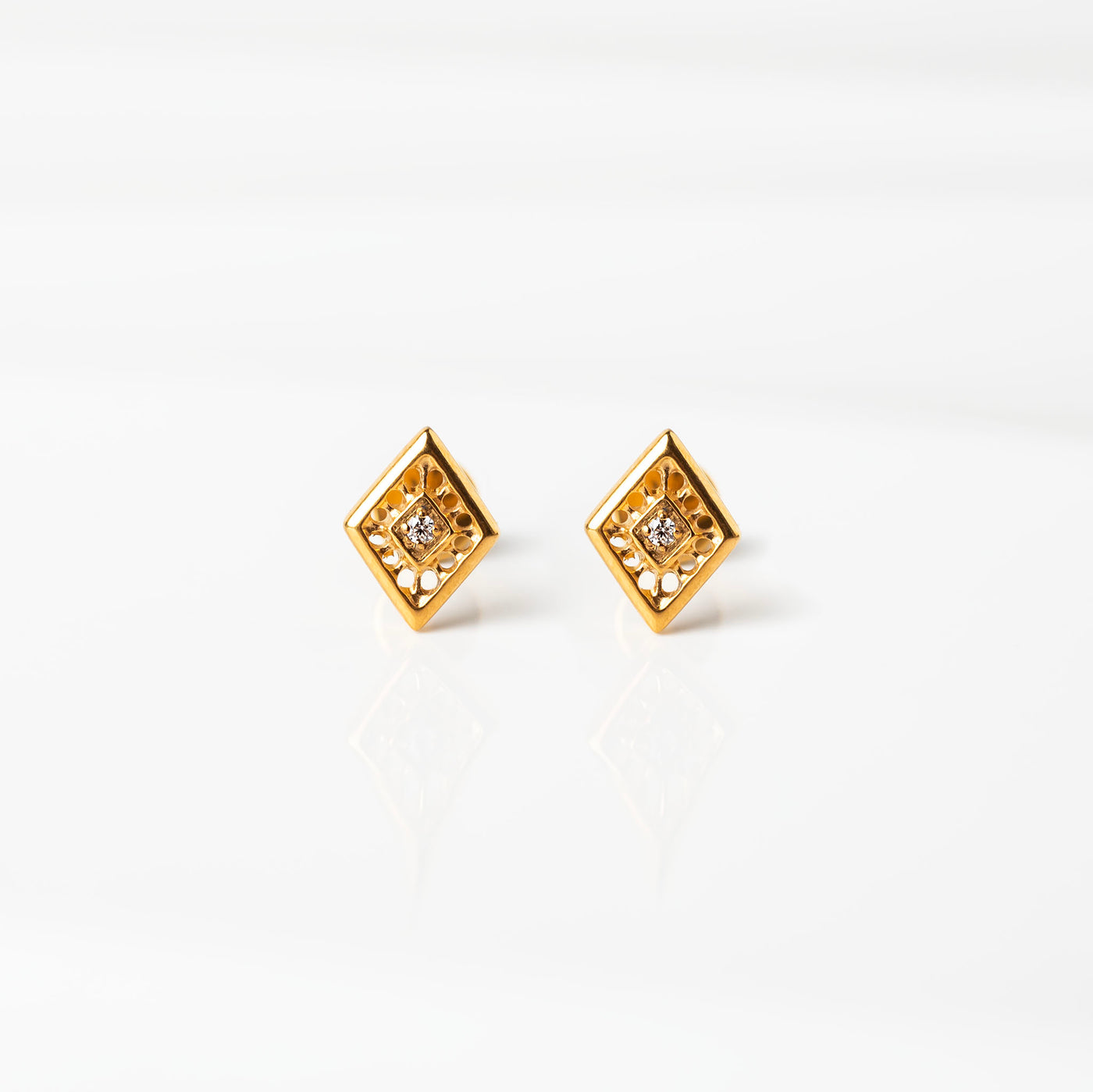 Ophelia Diamond Detail Titanium Flat Back Sleeper Earrings