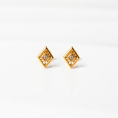 Ophelia Diamond Detail Titanium Flat Back Sleeper Earrings