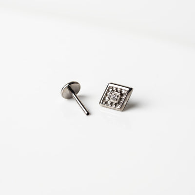 Ophelia Diamond Detail Titanium Flat Back Sleeper Earrings