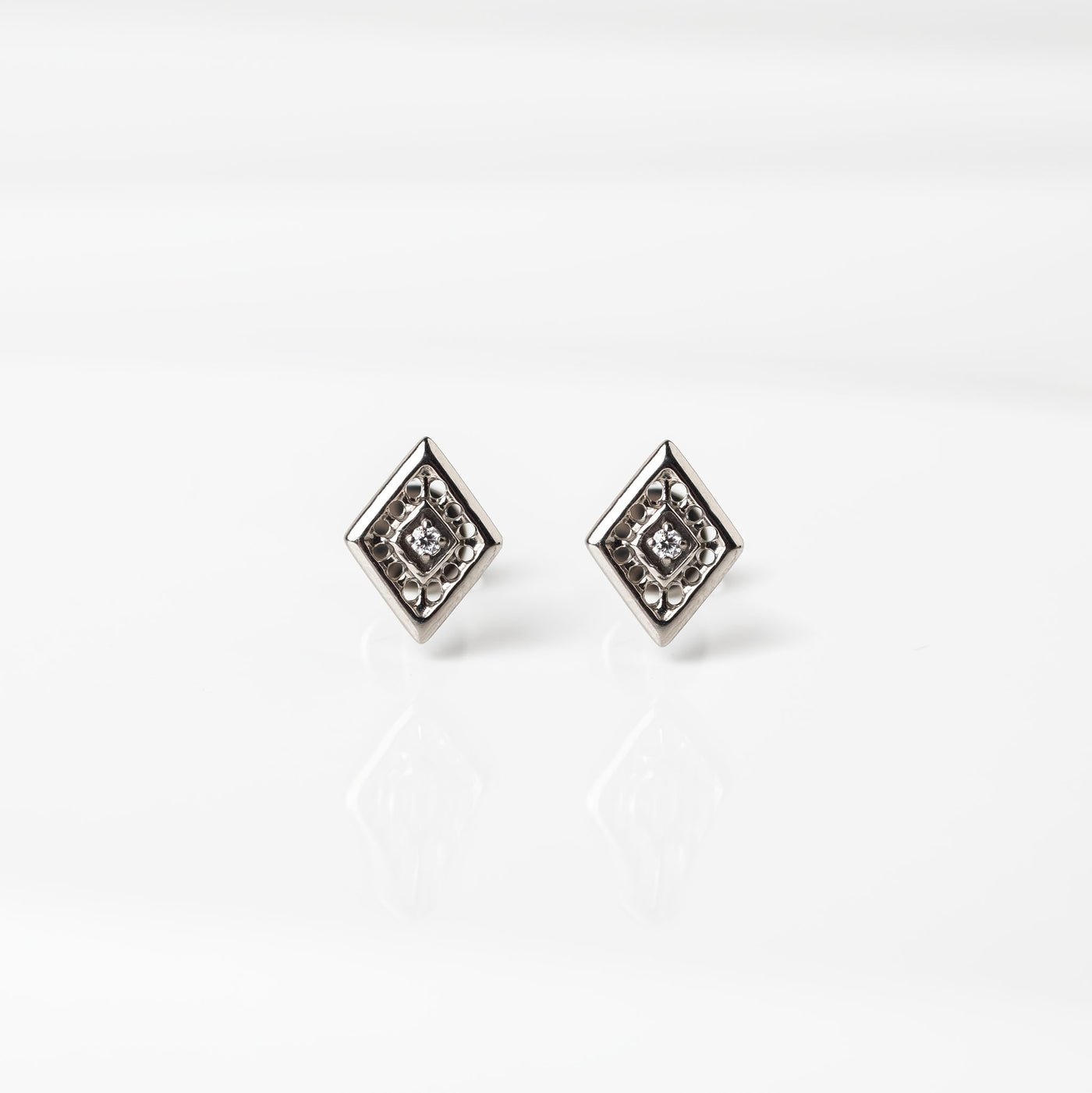 Ophelia Diamond Detail Titanium Flat Back Sleeper Earrings