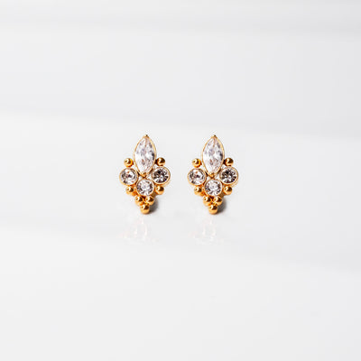 Paradise Ornate Crystal Flat Back Sleeper Earrings