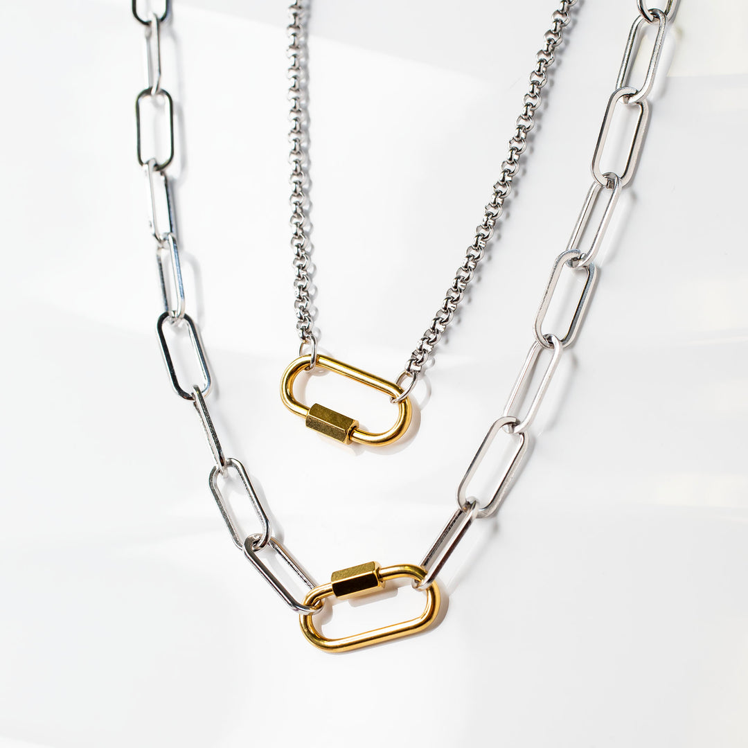 【VAINON】Destroyed Carabiner Necklace PaytonxEmersonLockingCarabiner