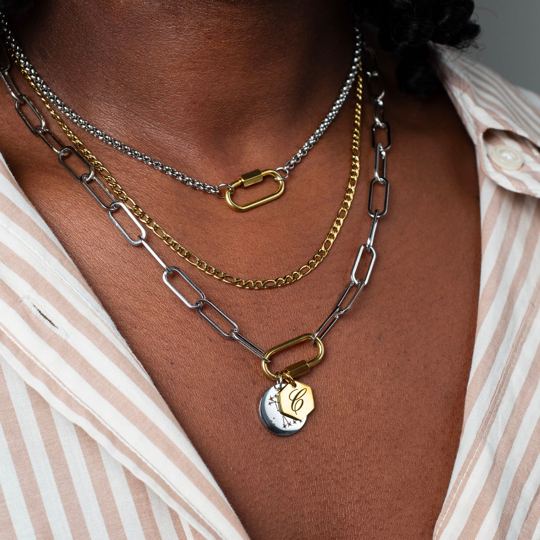 【VAINON】Destroyed Carabiner Necklace Emerson Waterproof Locking Carabiner Chain Necklace – Grayling