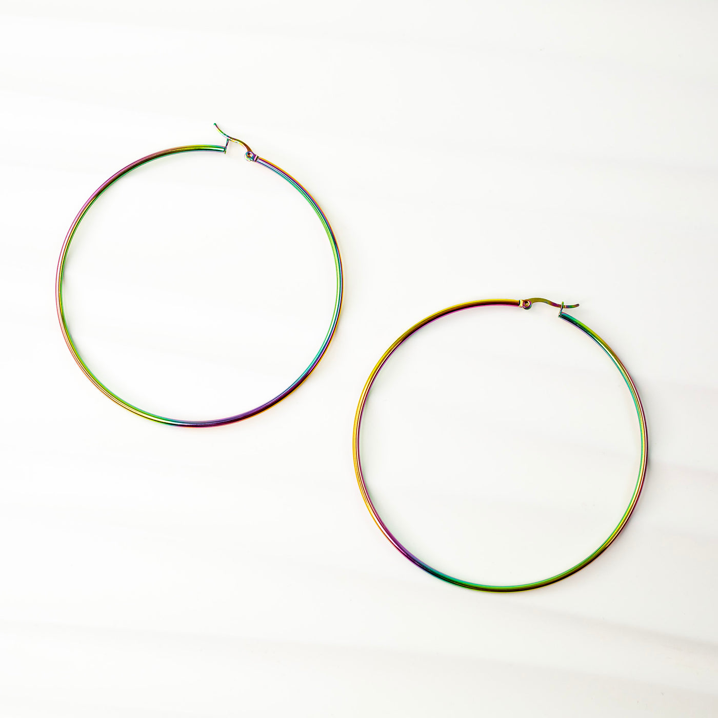 Prism Giant Rainbow Hoop Earrings