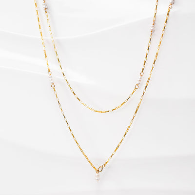 The Pura Freshwater Pearl Necklace + Huggie Earring Set