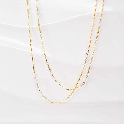 The Pura Freshwater Pearl Necklace + Huggie Earring Set