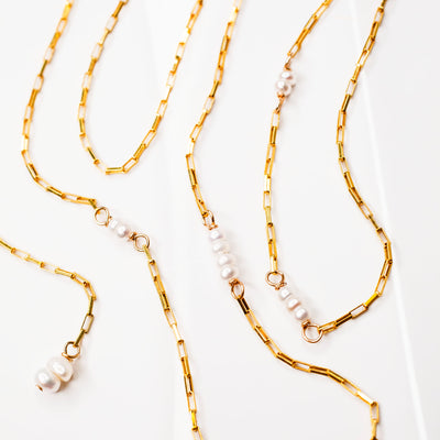 The Pura Freshwater Pearl Necklace + Huggie Earring Set