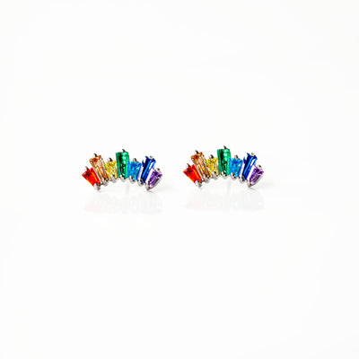 Prism Rainbow Flat Back Sleeper Earrings