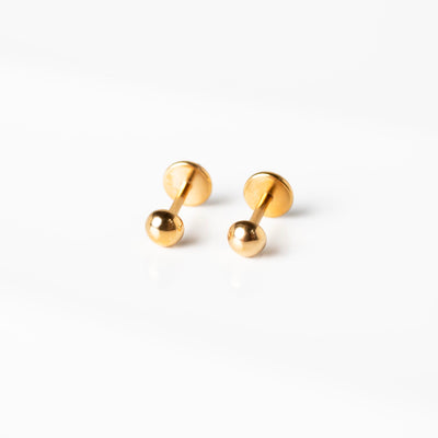 Sammi Domed Disc Titanium Flat Back Sleeper Earrings
