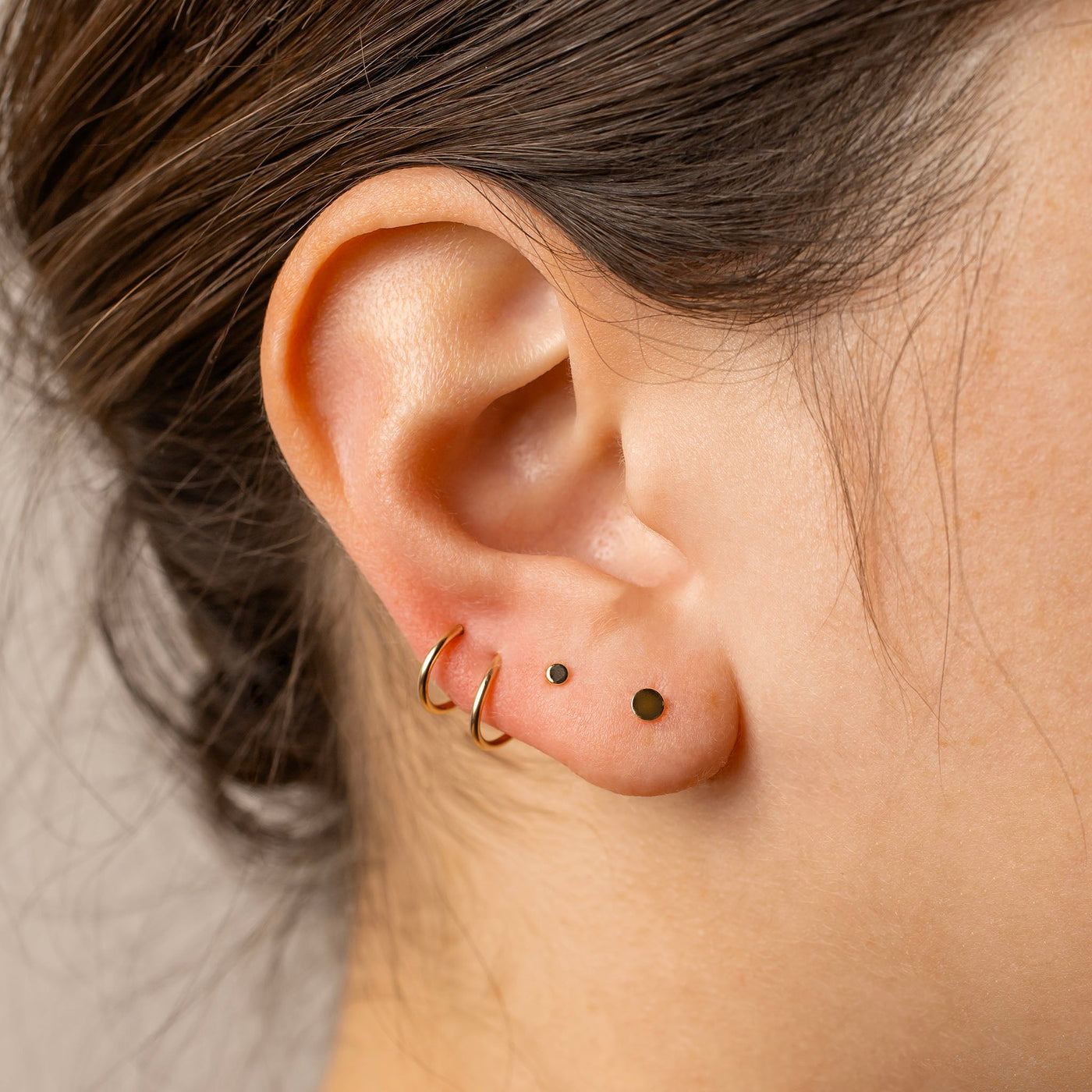 Piercing Solid Gold Sleeper Hoops 14k Solid Gold Small Sleeper