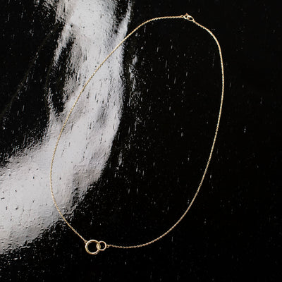 Interlocking Linked Circles Necklace - 14K Solid Gold