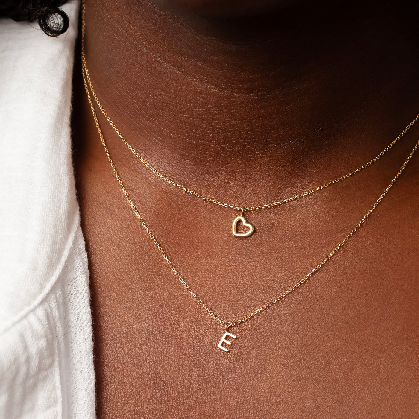 Love Letter Initial Necklace - 14K Solid Gold