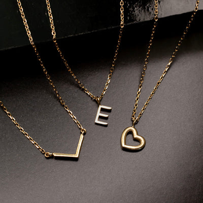 Open Heart Love Pendant Necklace - 14K Solid Gold