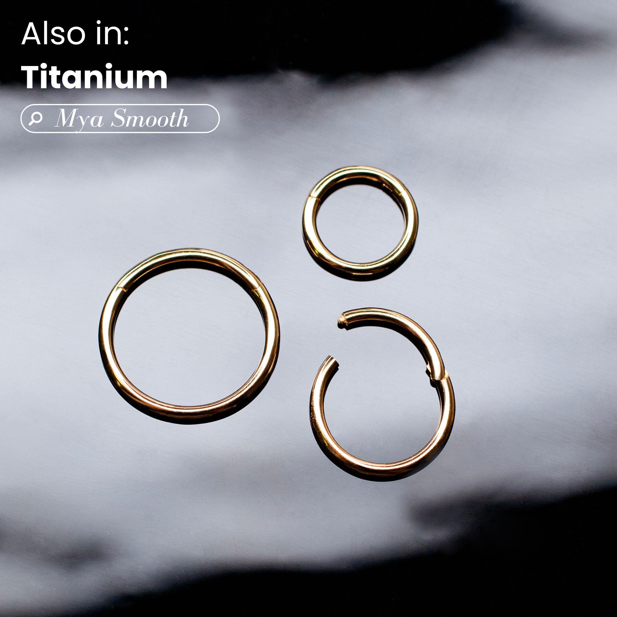 Melt half hoop pierce(おみっきー価格) Miki Smooth Hinged Segment Ring - 14k Solid Gold Clicker Hoop for