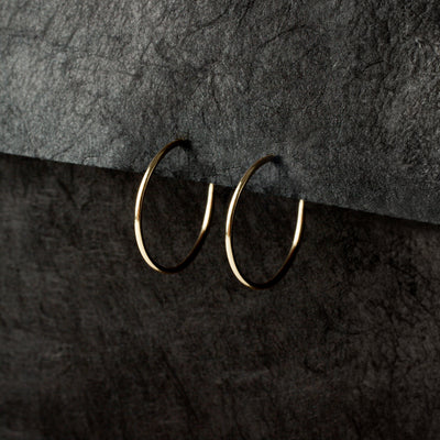 Infinity Weightless 20mm Flexible Hoop Earrings - 14K Solid Gold