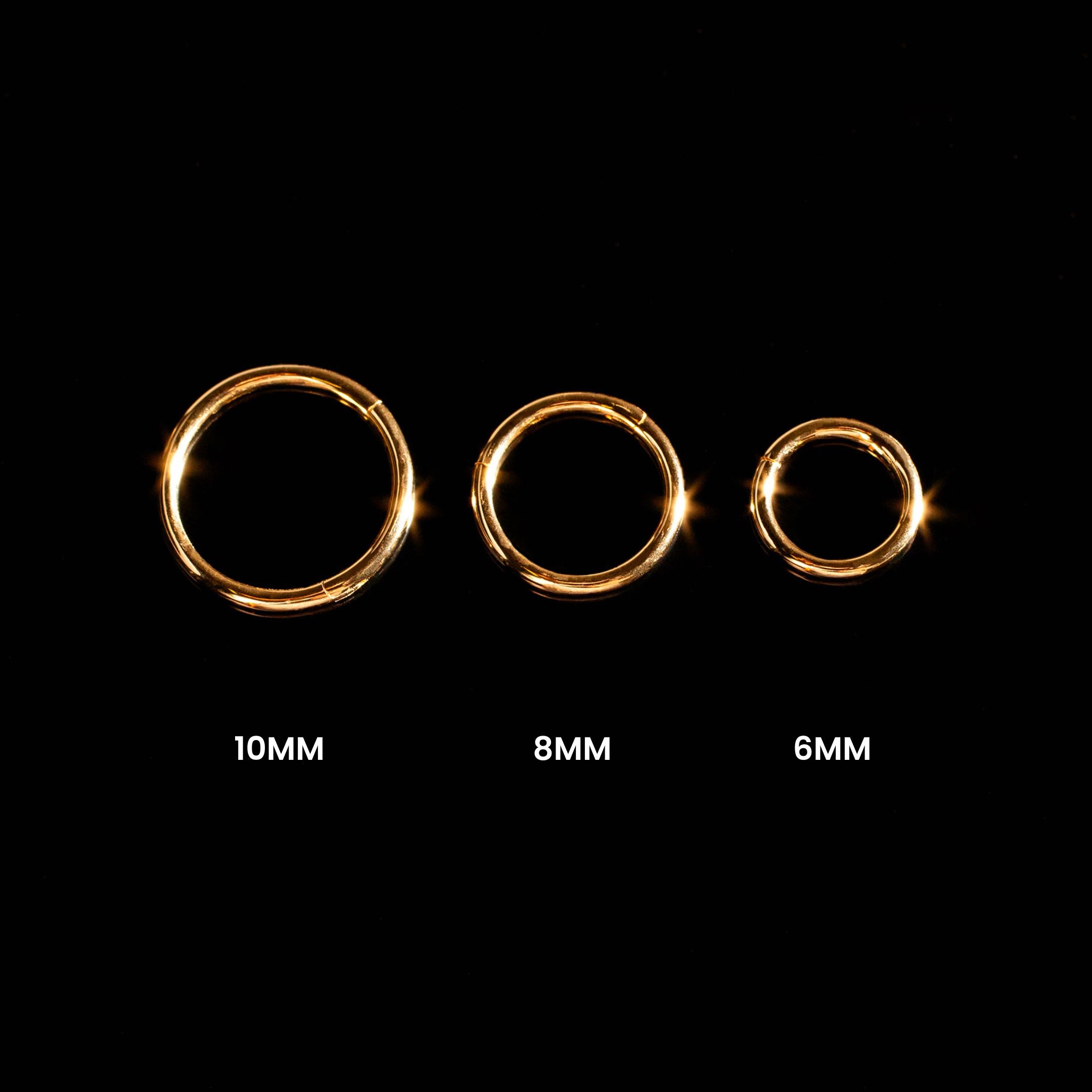 Miki Smooth Hinged Segment Ring - 14k Solid Gold Clicker Hoop for