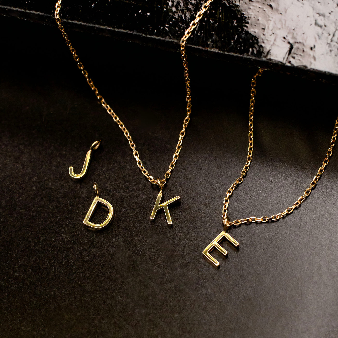 Love Letter Initial Necklace - 14K Solid Gold