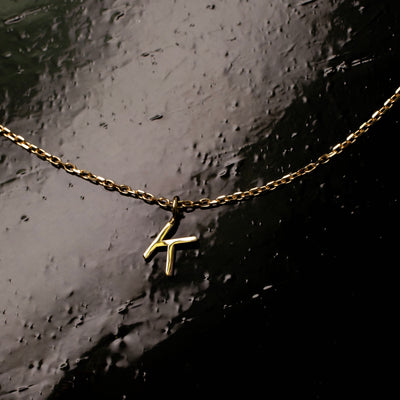 Love Letter Initial Necklace - 14K Solid Gold