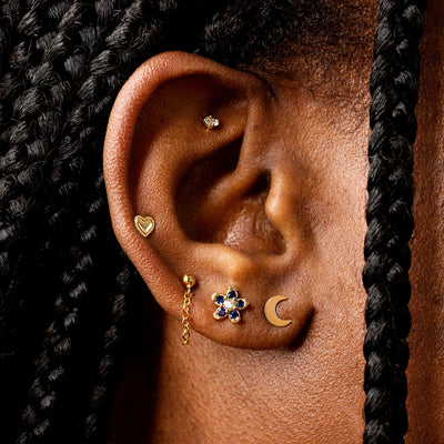 Embossed Heart Stud Earrings