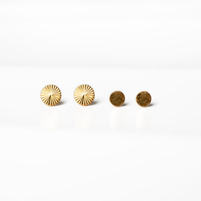 The Classic Disc Titanium Flat Back Sleeper Earrings Set