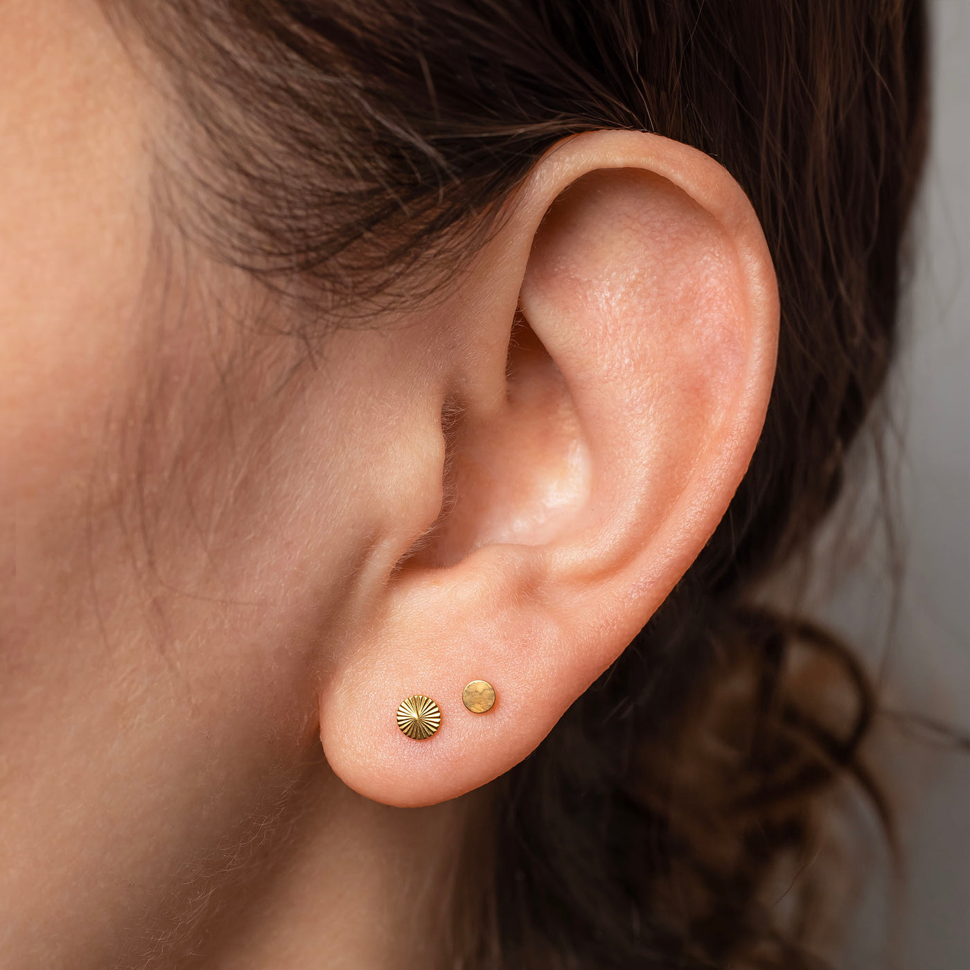 The Classic Disc Titanium Flat Back Sleeper Earrings Set