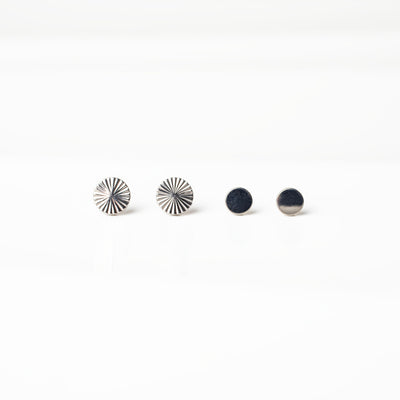 The Classic Disc Titanium Flat Back Sleeper Earrings Set