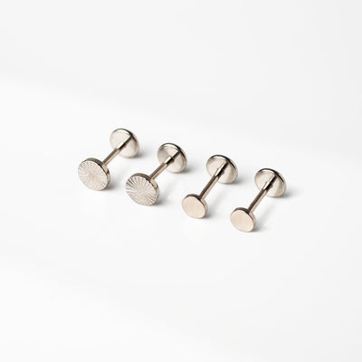The Classic Disc Titanium Flat Back Sleeper Earrings Set